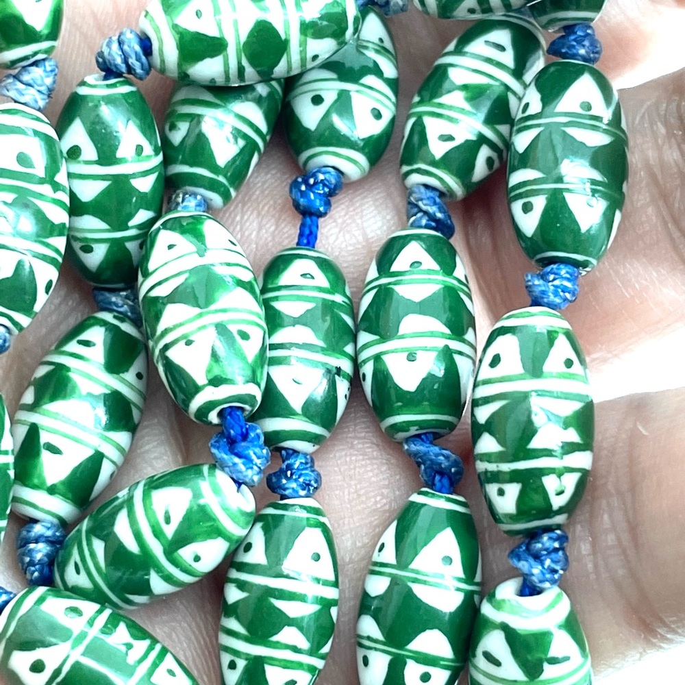 Rare Color and Design Porcelain Beaded Necklace